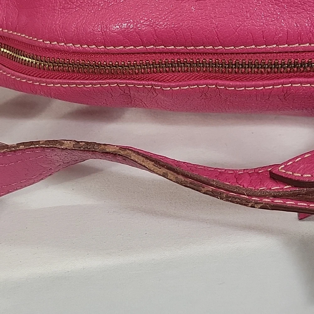 Dooney & Bourke Large Pink Leather Shoulder Bag